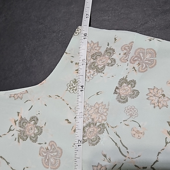 Loft Floral Tiered Crochet Detailed Pale Green Sleeveless Dress CLEARANCE - Picture 11 of 11